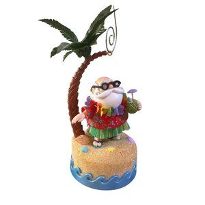Christmas - Santa‎ Beach Scene Musical Ornament 2004 Hallmark  - Vintage